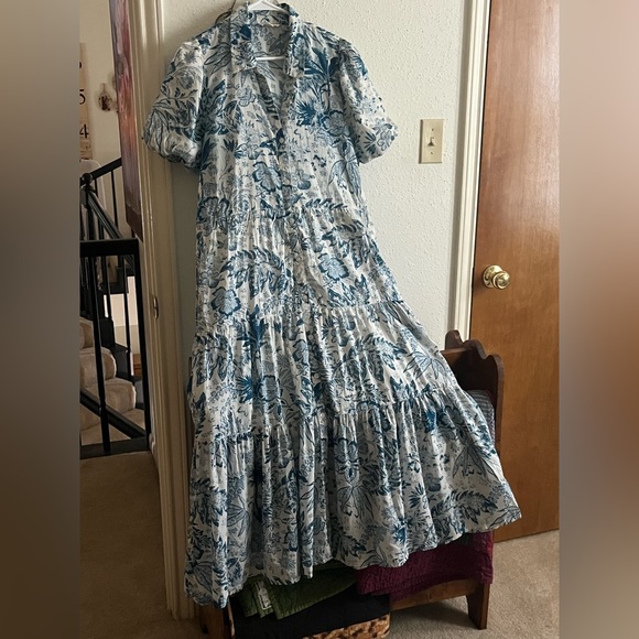 Elan Blue and White Floral Dress - Picture 1 of 5